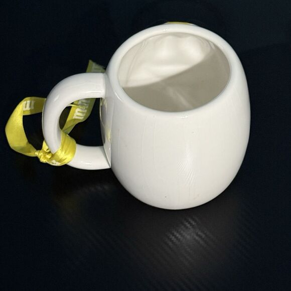 M&M's Large Yellow Coffee Cup Mug w/ Yellow Bow by Galerie - Vintage 2003 - Picture 3 of 8